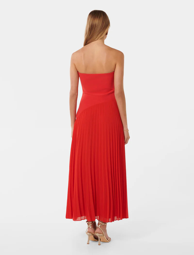 Capri strapless pleated dress