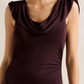 Oceana Cowl Jersey Dress Chocolate