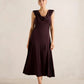 Oceana Cowl Jersey Dress Chocolate