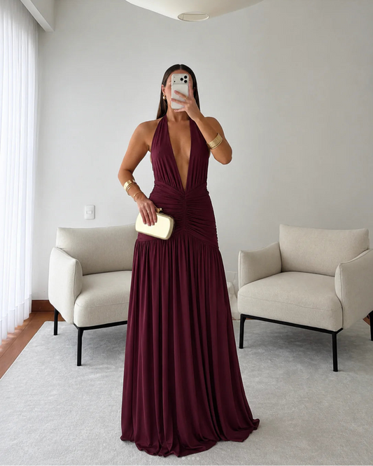 Melania maxi dress Cherry Lacquer