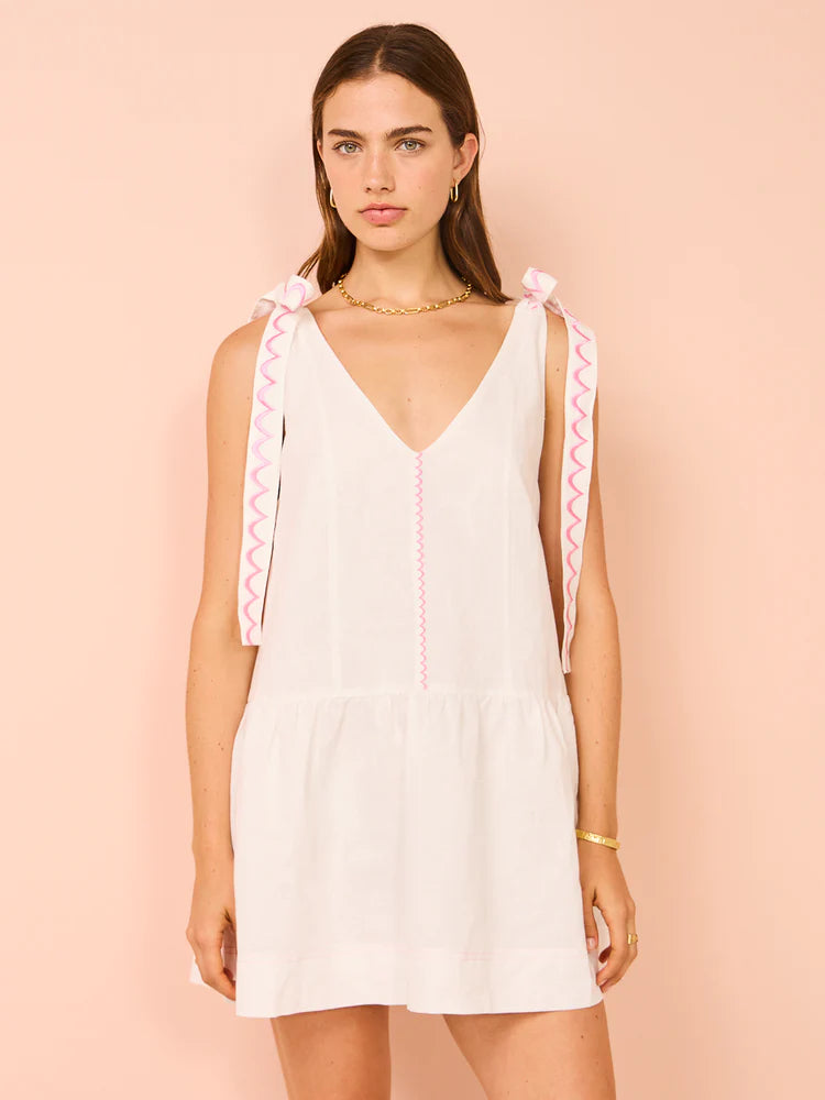 Adoncia mini dress in white/pink