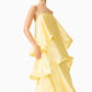 Tilly Tiered Maxi Dress in Butter Yellow