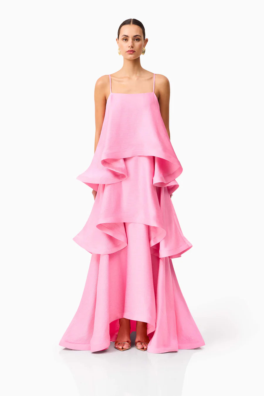 Tilly Tiered Maxi Dress in Pink