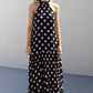 Evertime Polka Dot Halter Maxi Dress