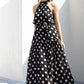 Evertime Polka Dot Halter Maxi Dress