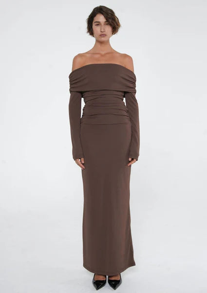 Lorena maxi dress ash brown