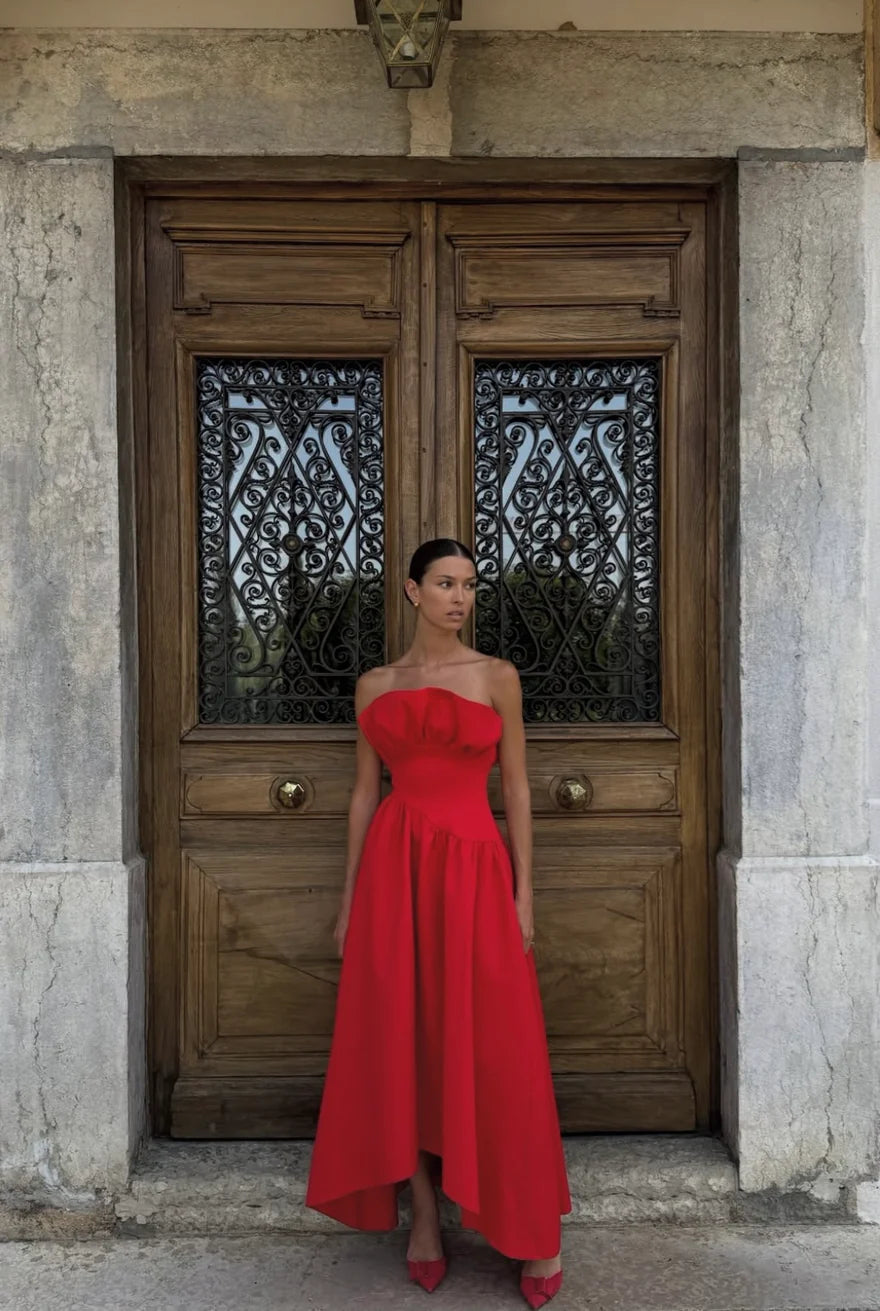 Laurel Sleeveless Maxi Dress In Red