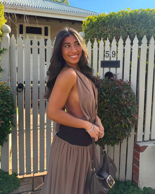 Ophelia dress brown