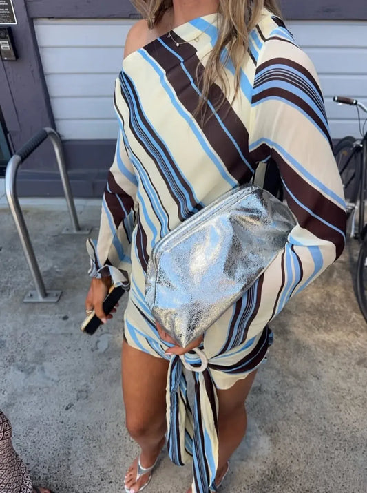 Elise mini dress ocean stripe