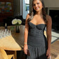 Double time pleat dress black