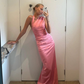 Giacomo gathered gown pink