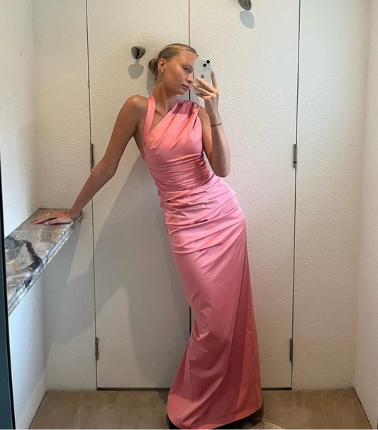 Giacomo gathered gown pink