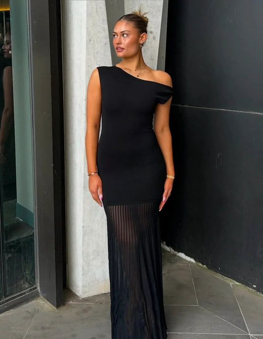 Indigo twist dress black