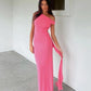 Kailani asym dress grapefruit pink