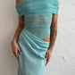 Nico Off Shoulder Maxi Dress Aquamarine
