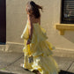 Tilly Tiered Maxi Dress in Butter Yellow