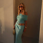 Nico Off Shoulder Maxi Dress Aquamarine