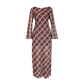 Madrid long sleeve dress haze tartan