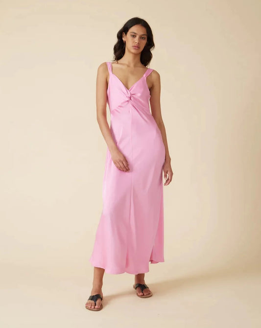 Maude satin slip pink