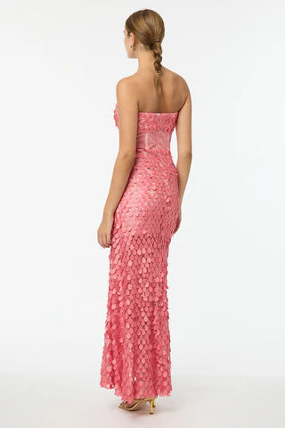 Supreme extreme strapless gown peony