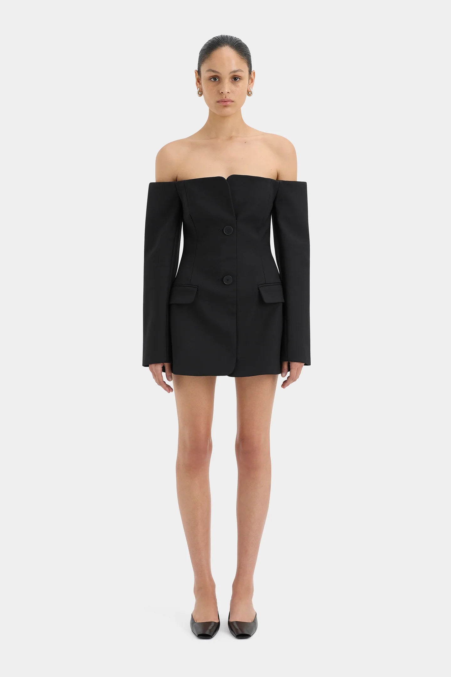 Sandrine tailored mini dress black
