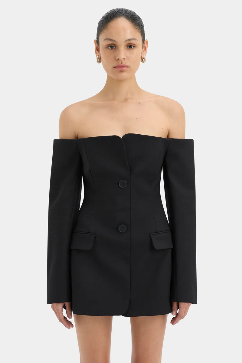 Sandrine tailored mini dress black