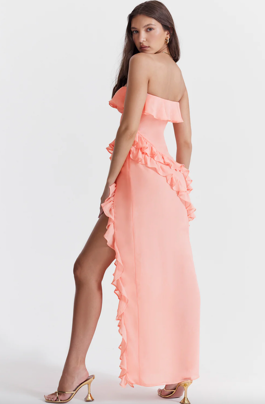 Sarina apricot maxi dress