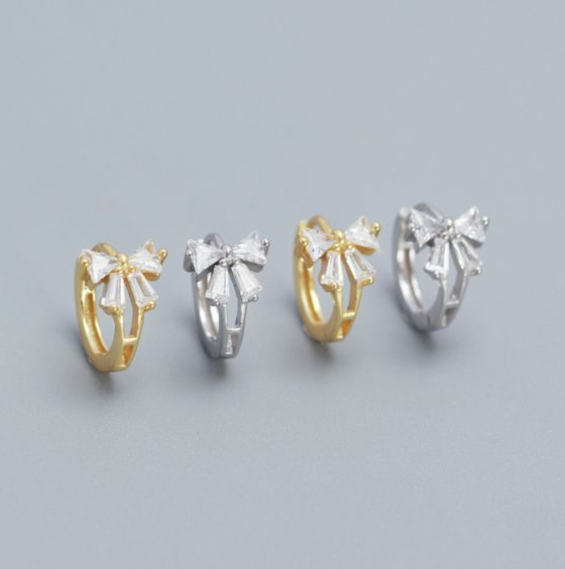 Mini bow earrings - Silver