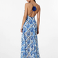 Blue Roses maxi dress