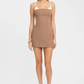 Ariel contrast mini dress affogato