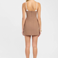 Ariel contrast mini dress affogato