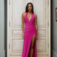 Halter Maxi Dress Fuchsia