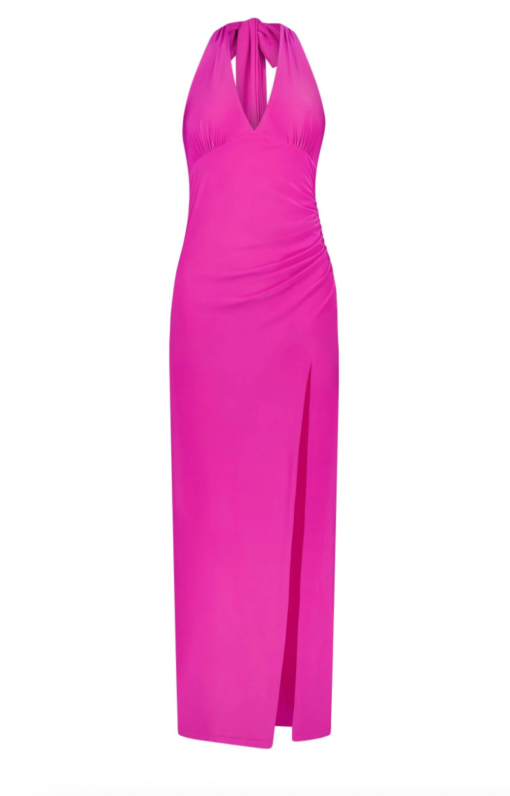 Halter Maxi Dress Fuchsia