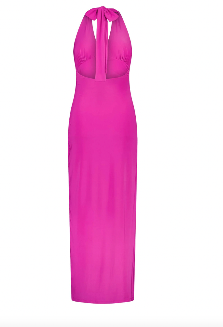 Halter Maxi Dress Fuchsia