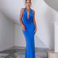 Saint Plunge Maxi Dress Sapphire