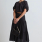 SALE - Blazing black tiered linen skirt (8)