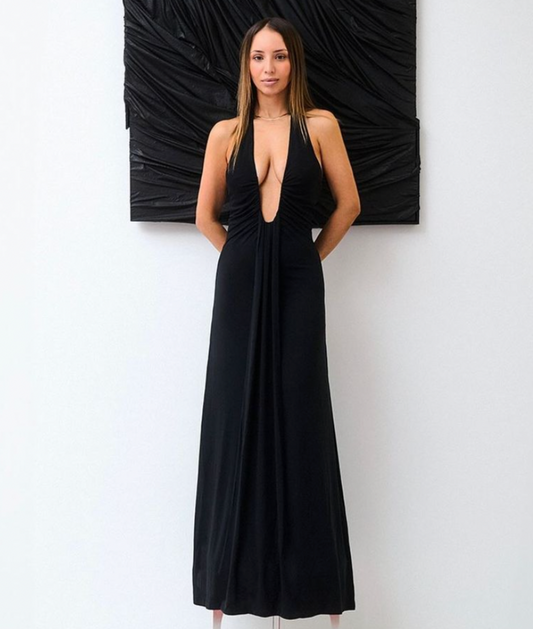 Jennifer Cupro maxi dress black