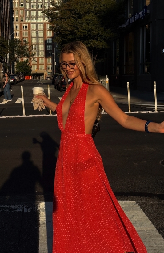 District maxi tomato polka