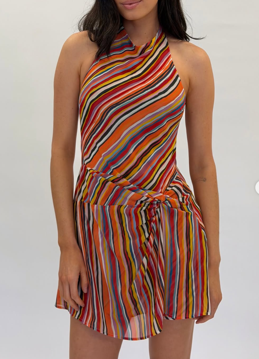 Madrid mini dress liquorice stripe