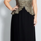 Black & Gold sequin peplum dress