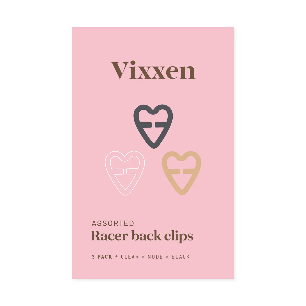Vixxen Heart Racer Back Clips (3 Pack)