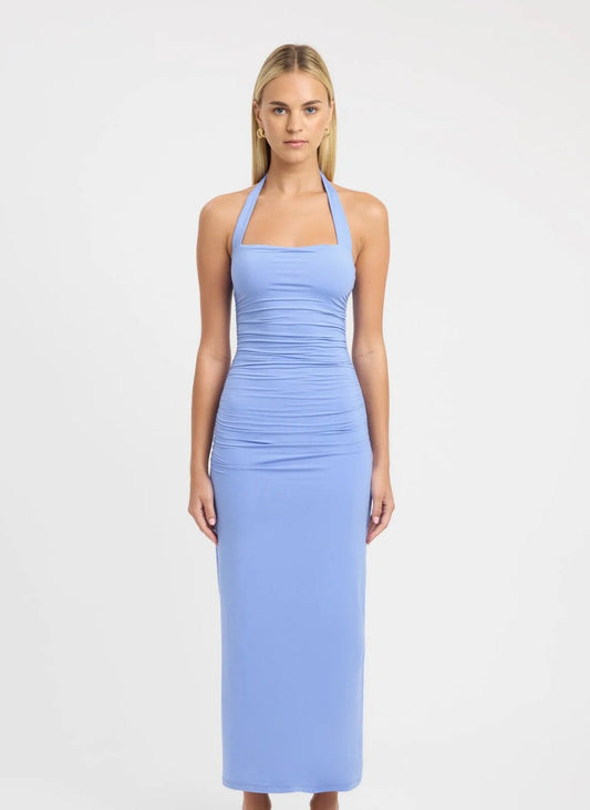 Hailey halter dress cornflower