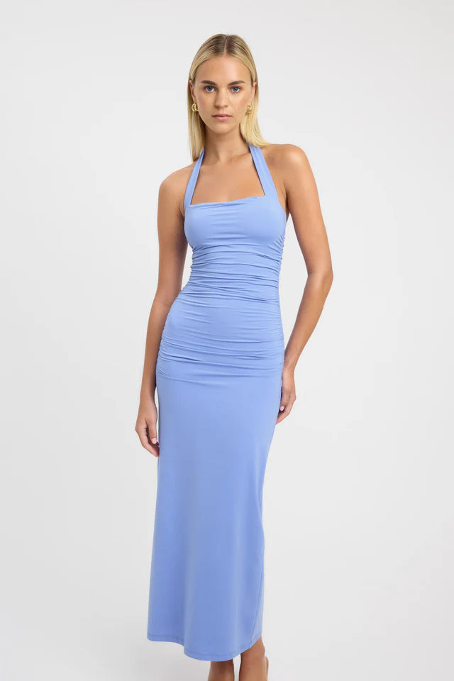 Hailey halter dress cornflower