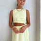 Francesca asymmetrical cut out dress butter yellow