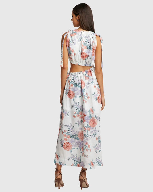 SALE - Moma gathered cut out maxi dress - jewel floral (8)