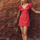 Eydie Gathered Detail Mini Dress cherry red