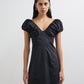 Eydie Gathered Detail Mini Dress black