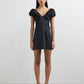 Eydie Gathered Detail Mini Dress black
