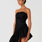 Bella Cotton Poplin Strapless Mini Dress black