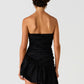 Bella Cotton Poplin Strapless Mini Dress black